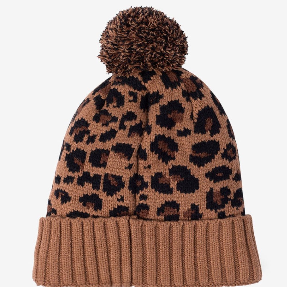 NEW Nike Sportswear Leopard Cheetah Fleece Lined Beanie Winter Hat Snow Women's - Picture 6 of 6